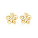 14KT Yellow Gold 14mm Cut in Plumeria Stub Earrings - Leilanis Attic