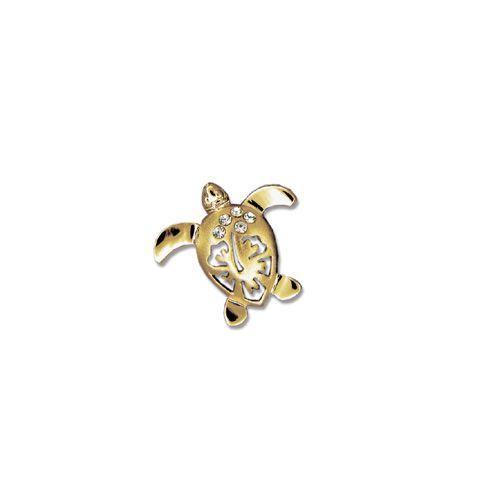 14kt Yellow Gold Hawaiian Hibiscus Honu Pendant, Small - Jewelry - Leilanis Attic