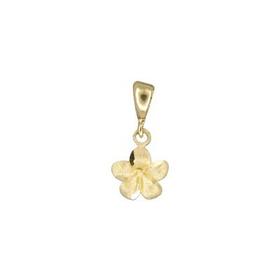 14kt Yellow Gold Hawaiian Plumeria 8mm Pendant - Jewelry - Leilanis Attic