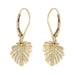 4KT Yellow Gold Hawaiian Monstera Leaf Earrings with Lever Back - Jewelry - Leilanis Attic