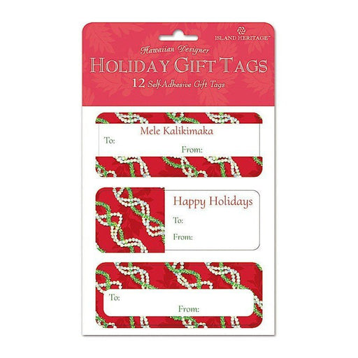 Adhesive Gift Tag 12 - pk, Pikake Lei - Gift Tag - Leilanis Attic