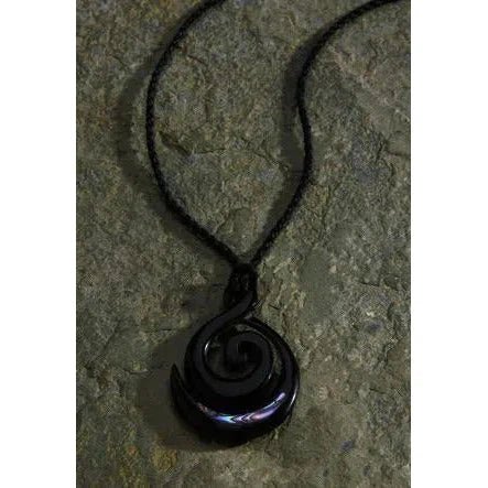 Adjustable Cord, Horn/Paua Carving - Necklace - Leilanis Attic