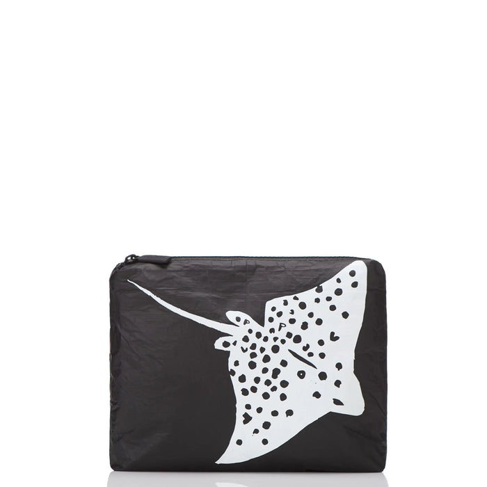 Aloha Collection "Eagle Ray" Small Pouch - Snow/Black-Pouch-Leilanis Attic