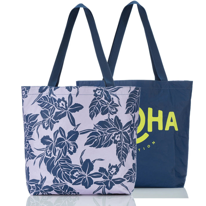 Aloha Collection Reversible Tote, Tutu, Lilac and Navy - Tote Bag - Leilanis Attic