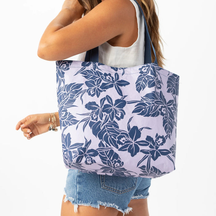 Aloha Collection Reversible Tote, Tutu, Lilac and Navy - Tote Bag - Leilanis Attic