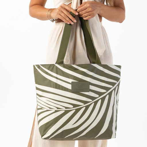 Aloha Collection "Shade" Day Tripper, Cream/Olive - Tote Bag - Leilanis Attic