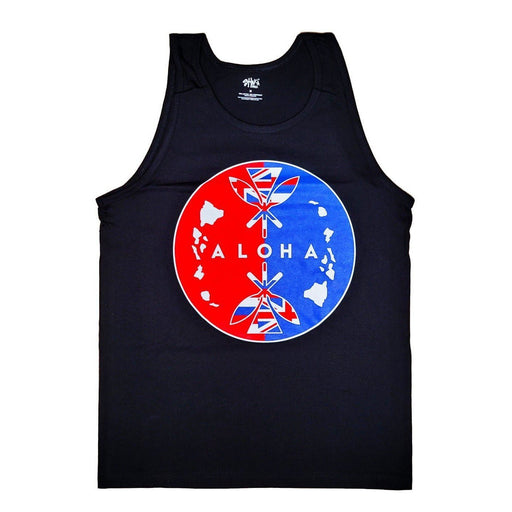 Aloha Dot Hawaiian Islands Men's Tank Top Black - Tank - Mens - Leilanis Attic