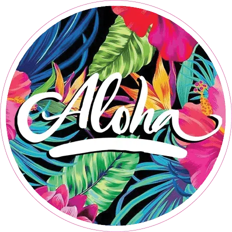 Aloha Floral Circle Sticker - sticker - Leilanis Attic