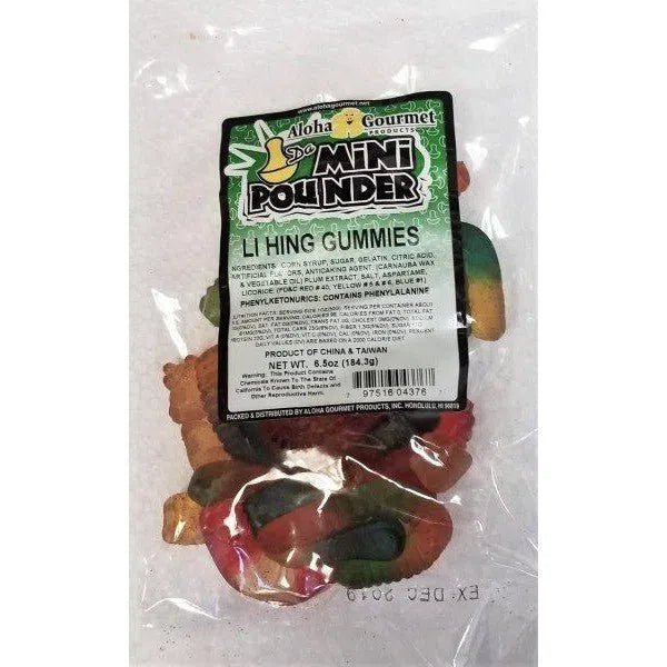 Aloha Gourmet Da Mini Pounder Li Hing Gummies 6.5oz - Food - Leilanis Attic