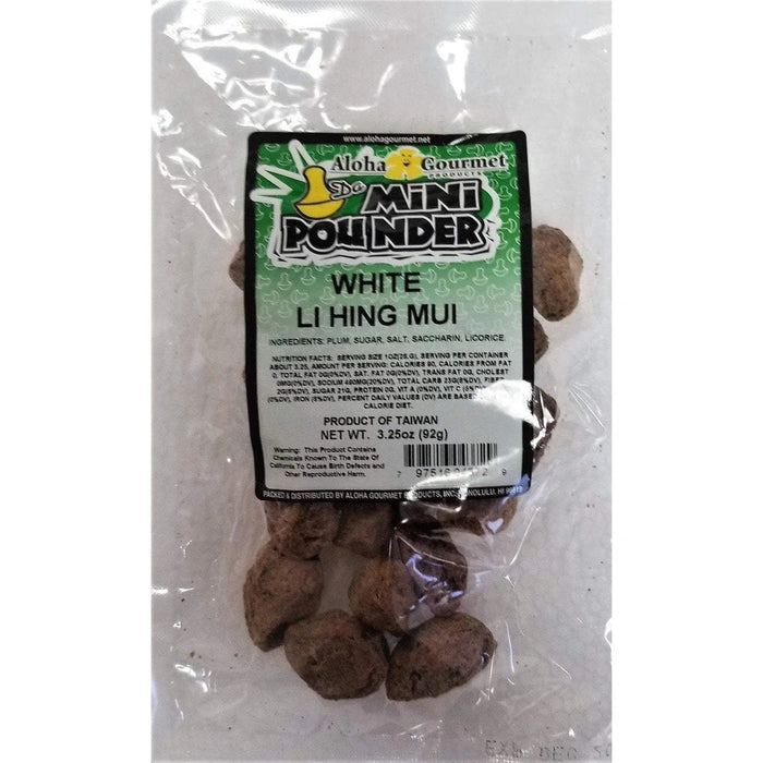 Aloha Gourmet Da Mini Pounder White Li Hing Mui 3.25oz - Food - Leilanis Attic