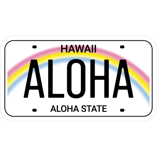 Aloha State License Plate Sticker, 3 sizes - sticker - Leilanis Attic