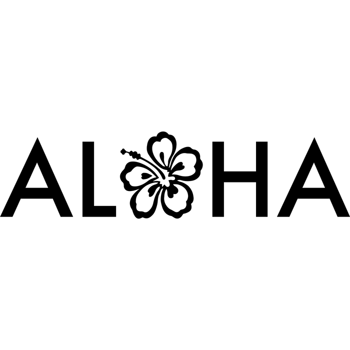 Aloha hibiscus decal - Sticker - Leilanis Attic