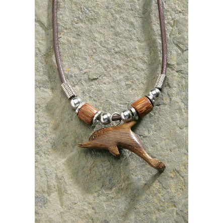 Carved Dolphin Rubber Cord Necklace - Jewelry - Leilanis Attic