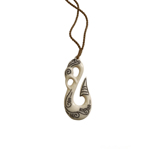 Carved Tattoo Bone Hook - Necklace - Leilanis Attic