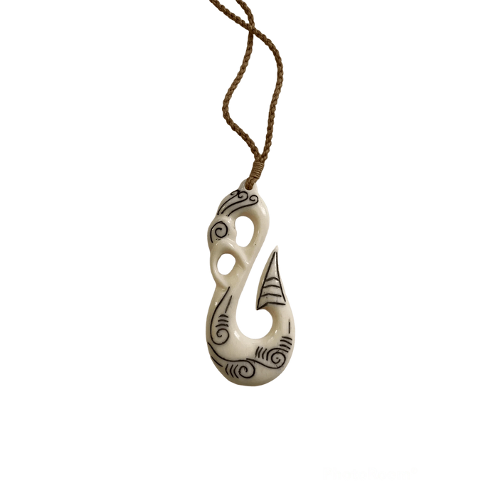 Carved Tattoo Bone Hook - Necklace - Leilanis Attic