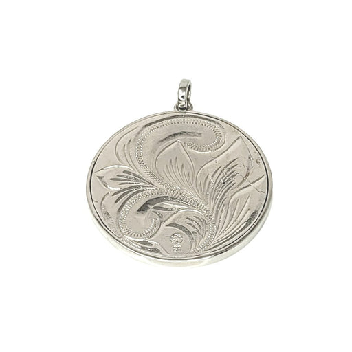 Circle Facing Honu Pendant with Koa inlay Sterling Silver - Pendant - Leilanis Attic