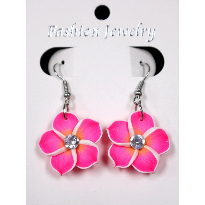 Crystal Fimo Plumeria Drop Earring - Earrings - Leilanis Attic