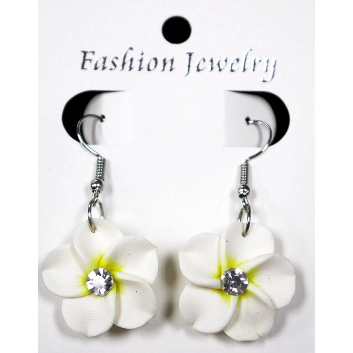 Crystal Fimo Plumeria Drop Earring - Earrings - Leilanis Attic