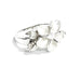 Dainty Sterling Silver 12mm 4 - Leaf Plumeria Ring with Clear CZ - Ring - Leilanis Attic