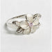 Dainty Sterling Silver 12mm 4 - Leaf Plumeria Ring with Pink CZ - Ring - Leilanis Attic