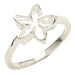 Dainty Sterling Silver 12mm Floating Plumeria Ring - Ring - Leilanis Attic