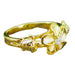 Dainty Sterling Silver Gold Tone and Rhodium Plated Plumeria & Honu Ring with Clear CZ - Ring - Leilanis Attic