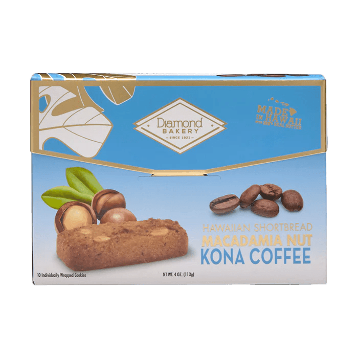 Diamond Bakery Hawaiian Macadamia Shortbread Cookies, Kona Coffee (4.0oz) - Food - Leilanis Attic