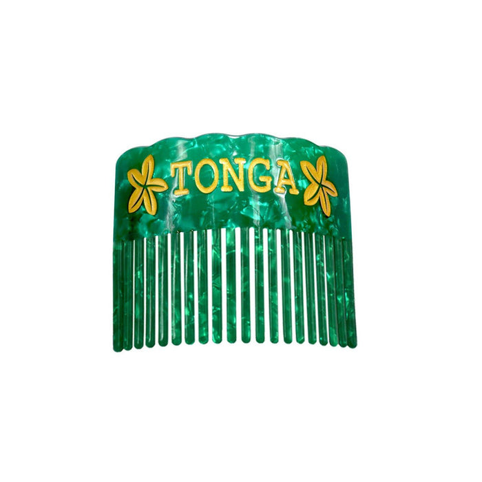 Faux Turtle Shell "Plumeria Tonga" Hair Combs - Hair Accessories - Leilanis Attic