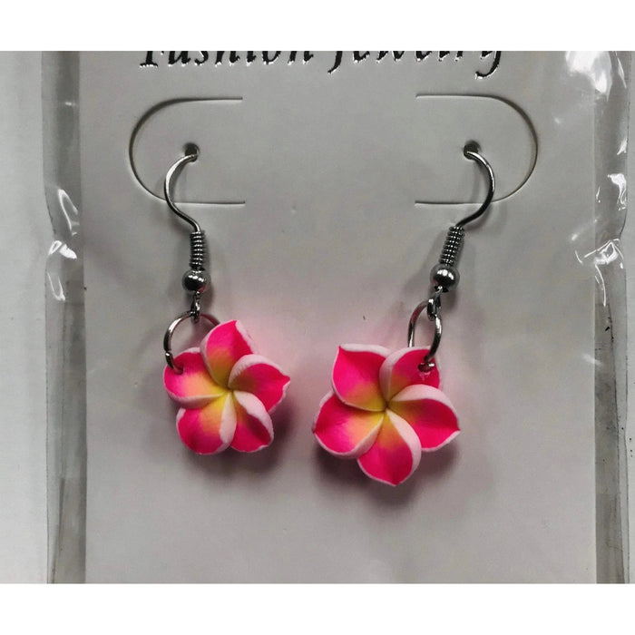 Fimo Plumeria Dangle Earrings - Jewelry - Leilanis Attic