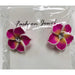 Fimo Plumeria and Crystal Stud Earrings - Jewelry - Leilanis Attic