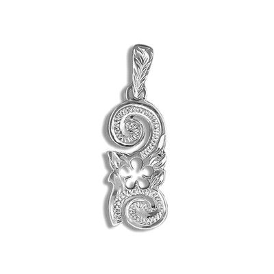 Fine Engraved Sterling Silver Cut - In Hawaiian Plumeria and Scroll Pendant - Jewelry - Leilanis Attic