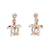 Fine Engraved Sterling Silver Rose Gold Plated Hawaiian Honu Dangling Earrings - Earrings - Leilanis Attic