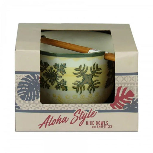 "Floral Quilt" Aloha Style Ceramic Rice Bowl - Household Goods - Leilanis Attic