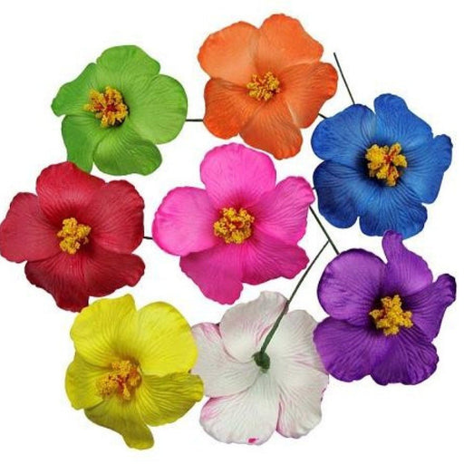 Foam Solid Color Hibiscus Flower Hair Pick - Hair Accessories - Leilanis Attic