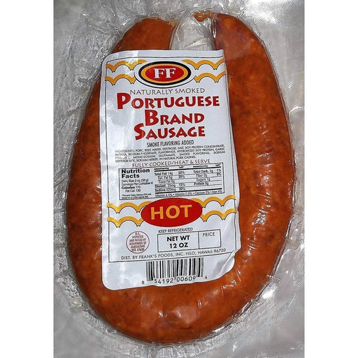 Franks Portuguese Sausage, Hot - Food - Leilanis Attic