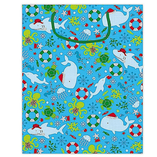 Gift Bag “Merry Fishmas”, Large - Gift Bag - Leilanis Attic