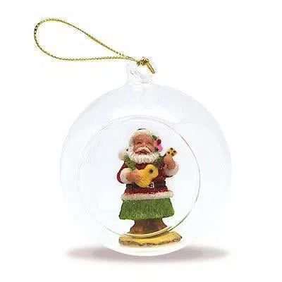 Glass Globe Ornament, Ukulele Santa - Ornament - Leilanis Attic