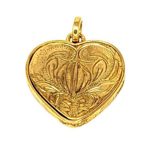 Gold Plated Aloha Heart Pendant With Hawaiian Koa Wood Inlay - Pendant - Leilanis Attic