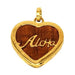 Gold Plated Aloha Heart Pendant With Hawaiian Koa Wood Inlay - Pendant - Leilanis Attic