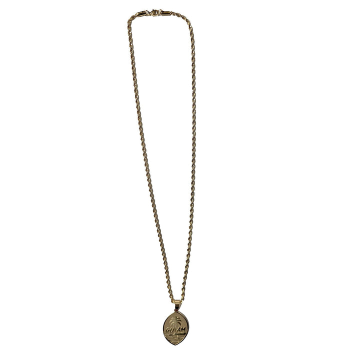 Gold Plated Guam Seal Pendant 24" Rope Chain - Necklace - Leilanis Attic