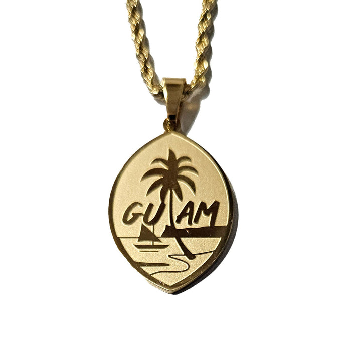 Gold Plated Guam Seal Pendant 24" Rope Chain - Necklace - Leilanis Attic