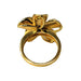 Gold and Rhodium Plated Large 22mm Plumeria Ring with Clear CZ - Ring - Leilanis Attic