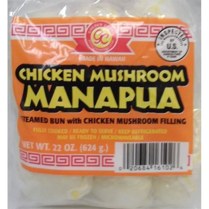 Golden Coin Manapua, 6 pc, Chicken Mushroom - Food - Leilanis Attic