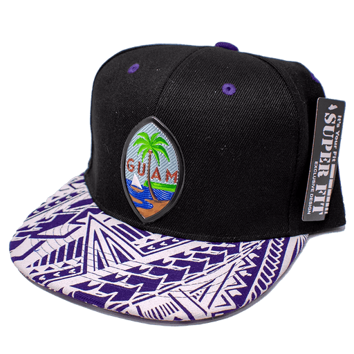 Guam Holographic Purple Tribal Snapback - Hat - Leilanis Attic
