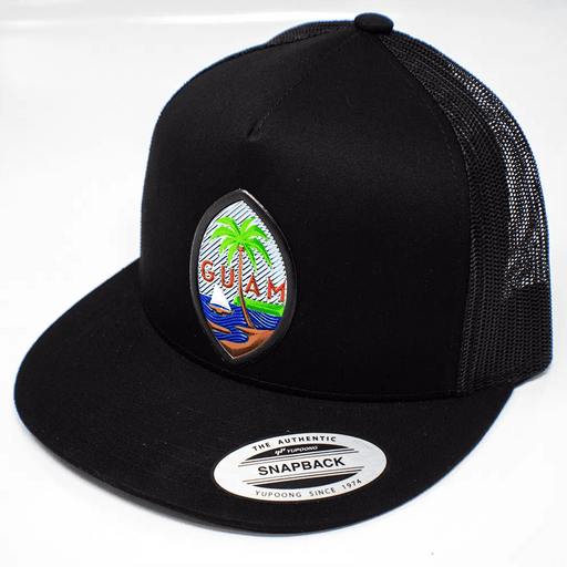 Guam Seal Holographic Black Trucker Hat - Hat - Leilanis Attic