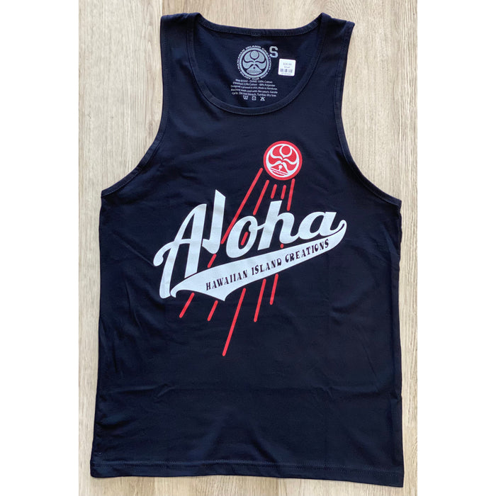 HIC Tank - Mens Small HIC "Aloha Blast", Black Men's Tank Top