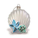 Hand Painted Collectible Glass, Seashell Elegance - Silver/Blue - Ornament - Leilanis Attic