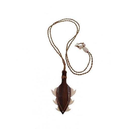 Handmade "Lei O Mano" Sono Wood Pendant With Shark Tooth - Pendant - Leilanis Attic