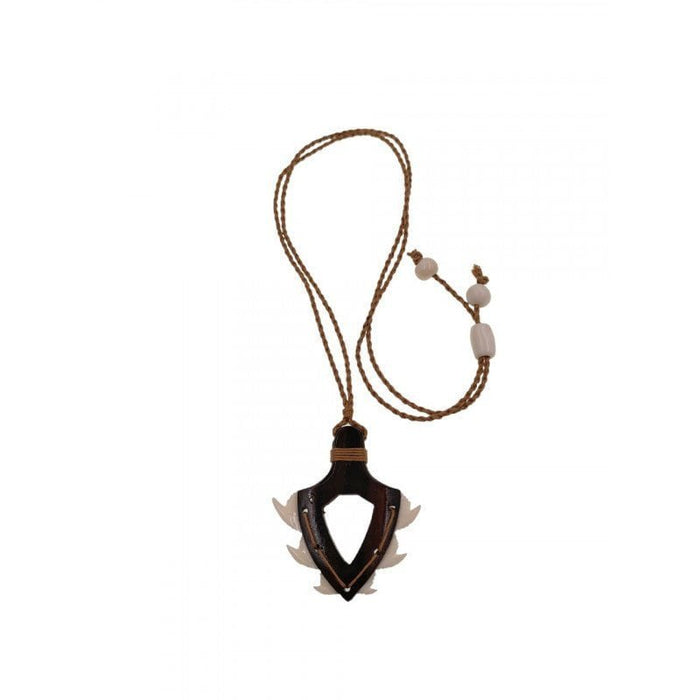 Handmade "Lei O Mano" Sono Wood Pendant With Shark Tooth - Pendant - Leilanis Attic