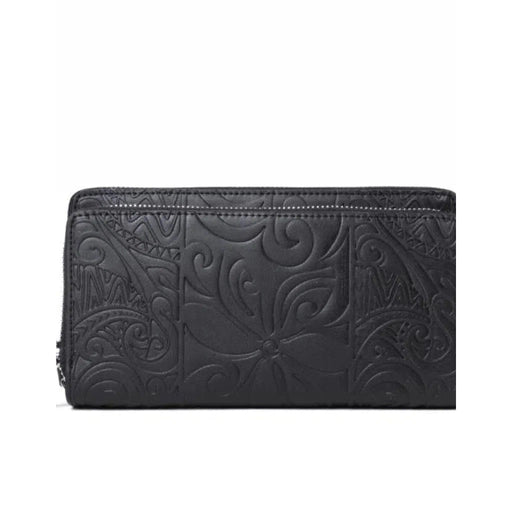 Happy Wahine Allison Wallet, Tapa Embossed Black - Wallet - Leilanis Attic